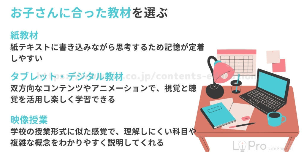 お子さんに合った教材を選ぶ
