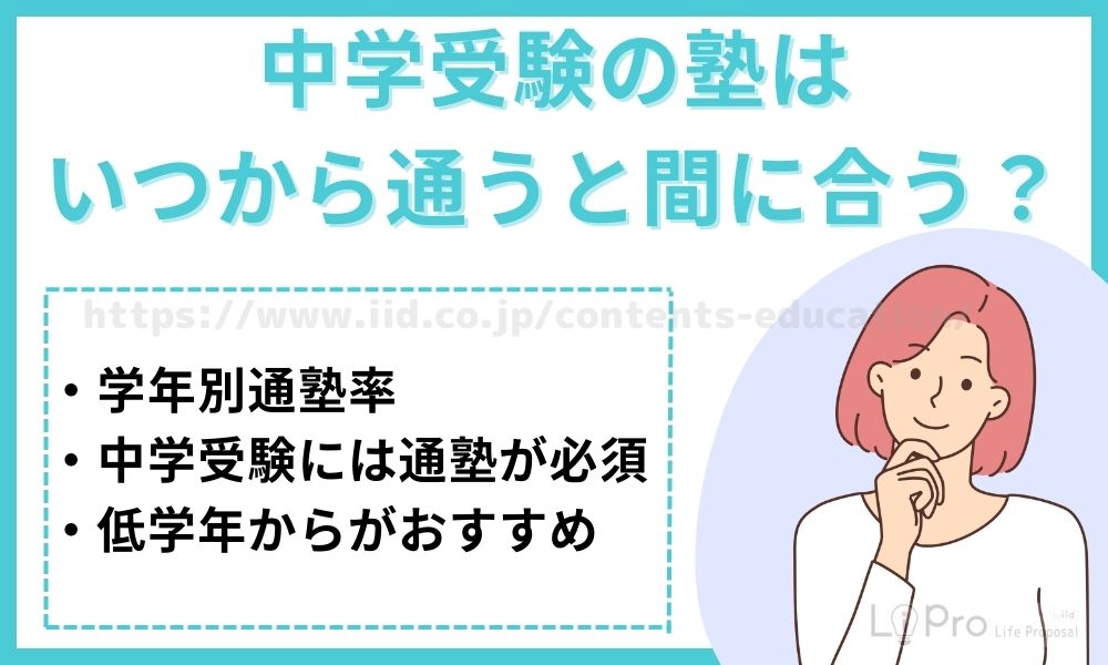 中学受験の塾はいつから通うと間に合う？