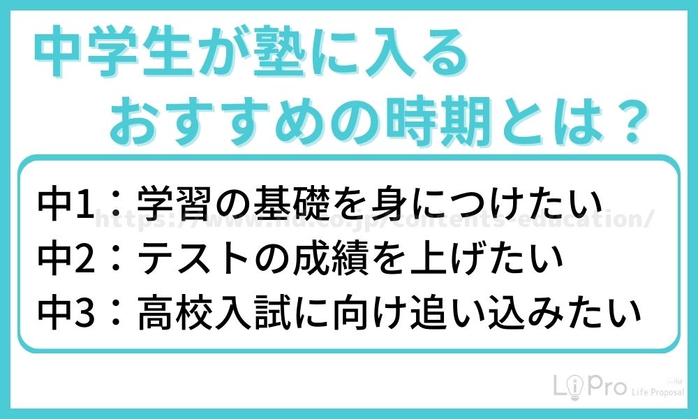 中学生が塾に入るおすすめの時期とは？